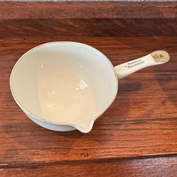 Champion Sillimanite Other - White Enamel vintage Champion Sillimanite laboratory crucible special porcelain